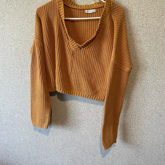 Aeropostale Brown Chunky Knit V-Neck‎ Sweater - Picture 1 of 7